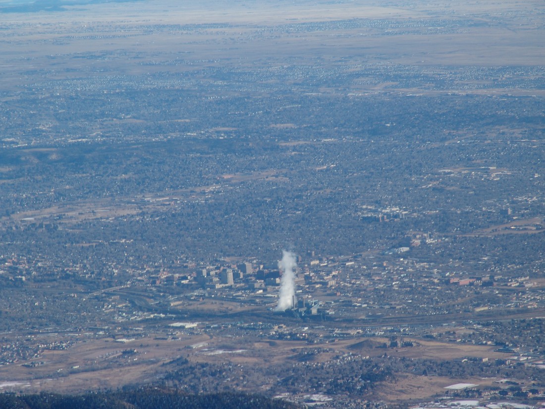 Colorado Springs from Mount Rosa Zoomed in